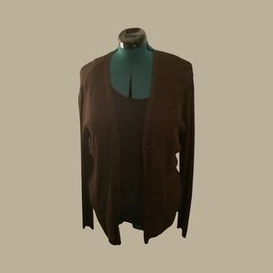 Jones of New York Chocolate  Light Weight Sweater/Skirt Set
